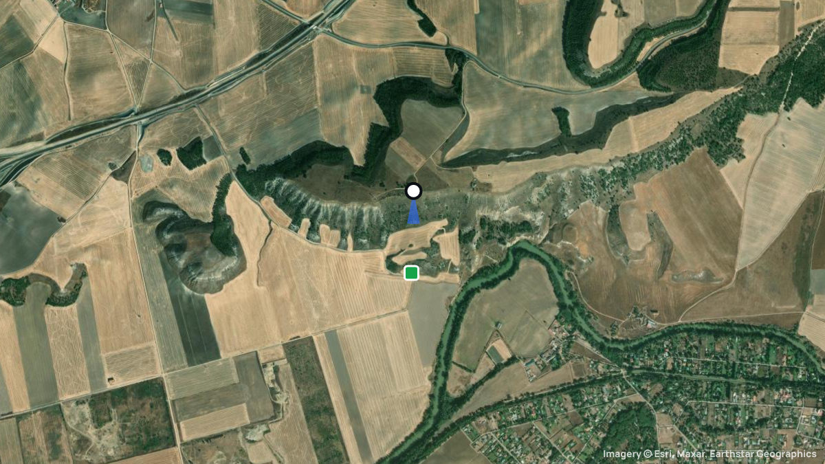 Satellitenkarte von Villabanez mit Start- und Landeplätzen