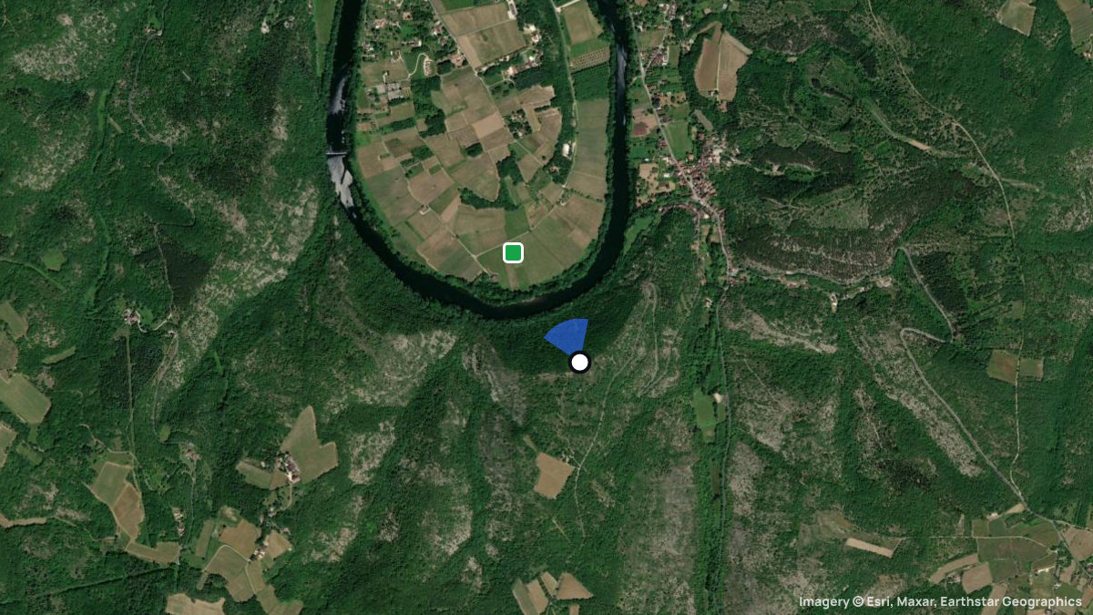 Satellitenkarte von Saint Vincent Rive D'Olt mit Start- und Landeplätzen