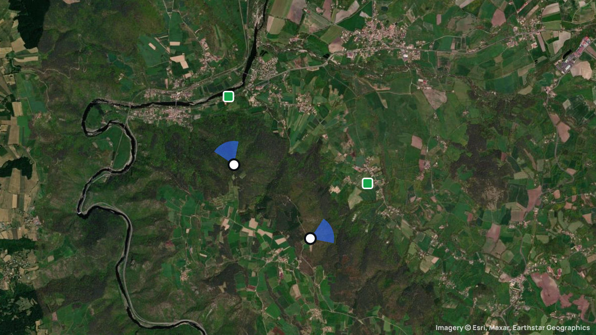 Satellite map of Chassaure with its launches and landings