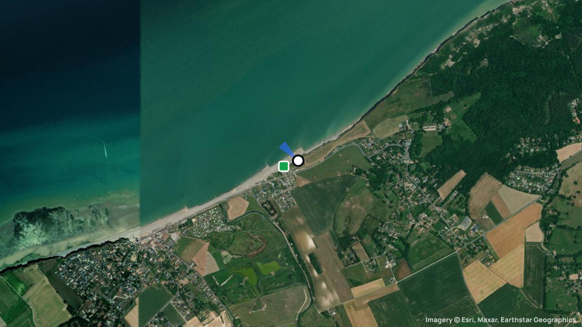 Satellite map of Ste-Maguerite-sur-Mer with its launches and landings