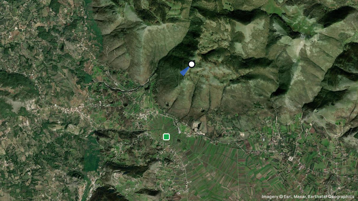 Satellite map of Palomonte with its launches and landings