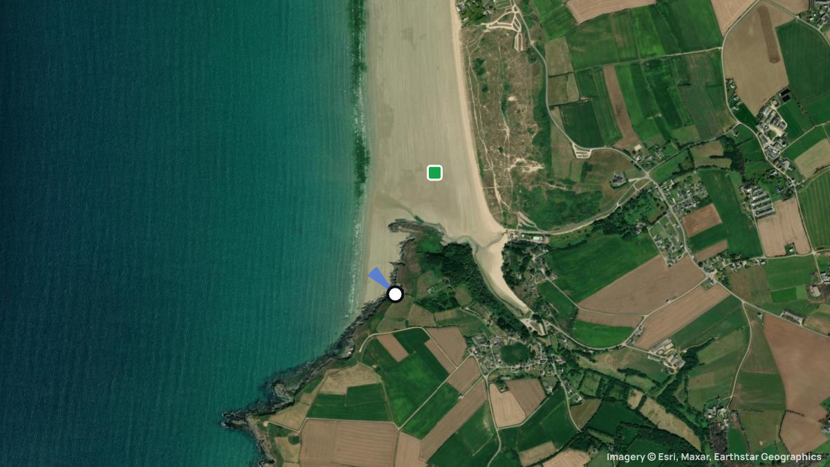 Satellite map of Trefeuntec with its launches and landings