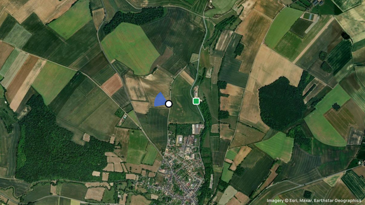 Satellitenkarte von Dielette mit Start- und Landeplätzen