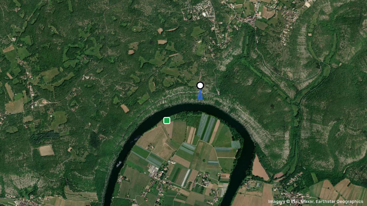 Satellite map of Crayssac with its launches and landings