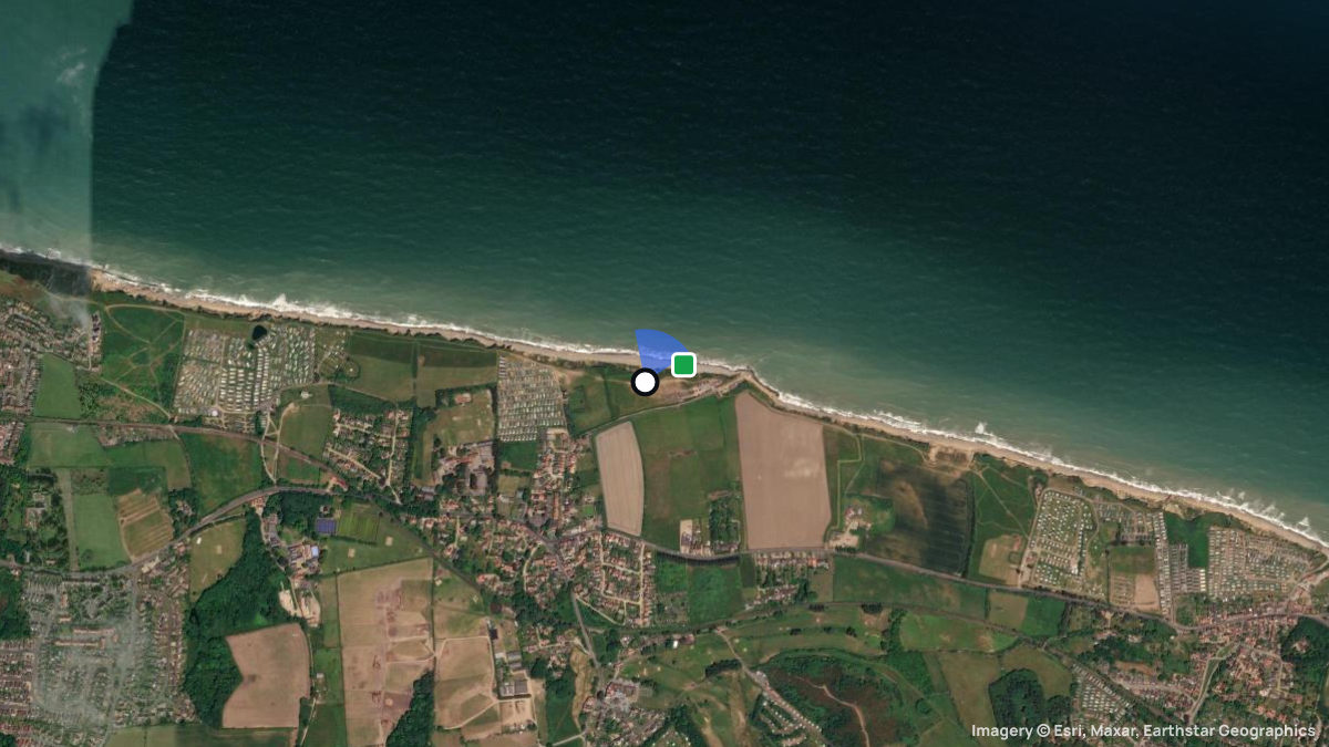 Satellite map of West Runton with its launches and landings