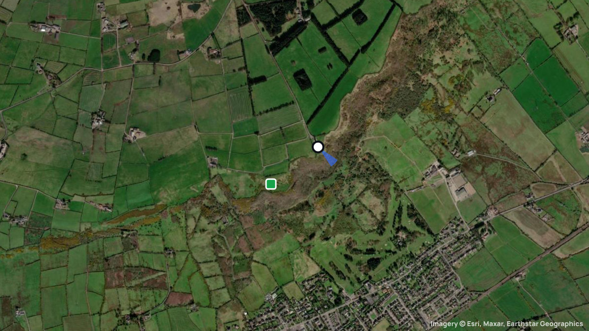Satellite map of Knockagh with its launches and landings