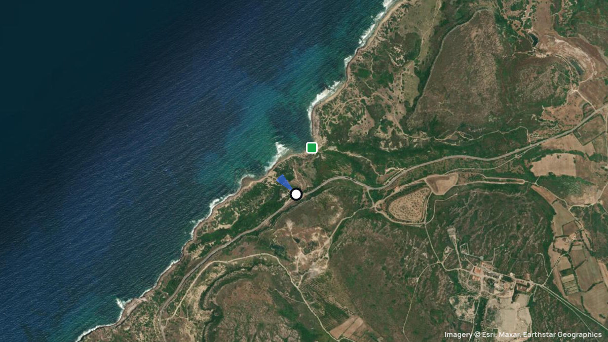 Satellite map of Guroneddu with its launches and landings