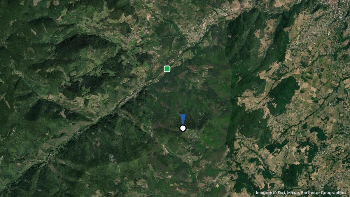 Satellitenkarte von Suc de Vent mit Start- und Landeplätzen