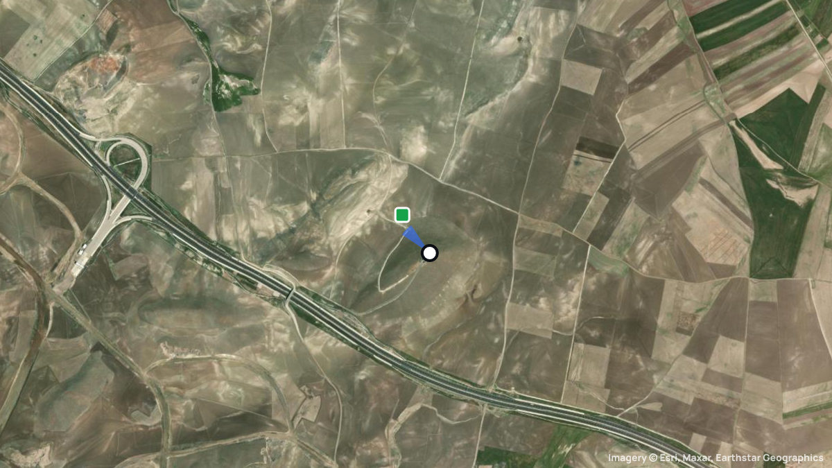 Satellitenkarte von Recai Tepe mit Start- und Landeplätzen