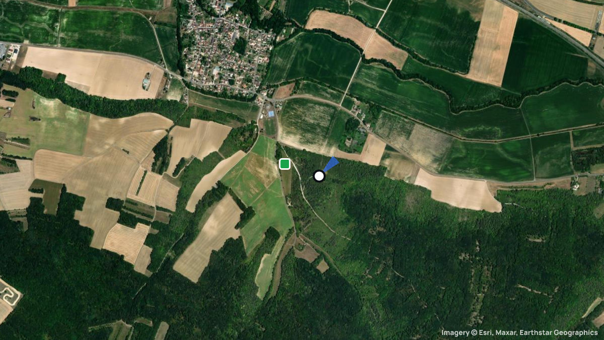 Satellite map of Malay-le-Grand with its launches and landings