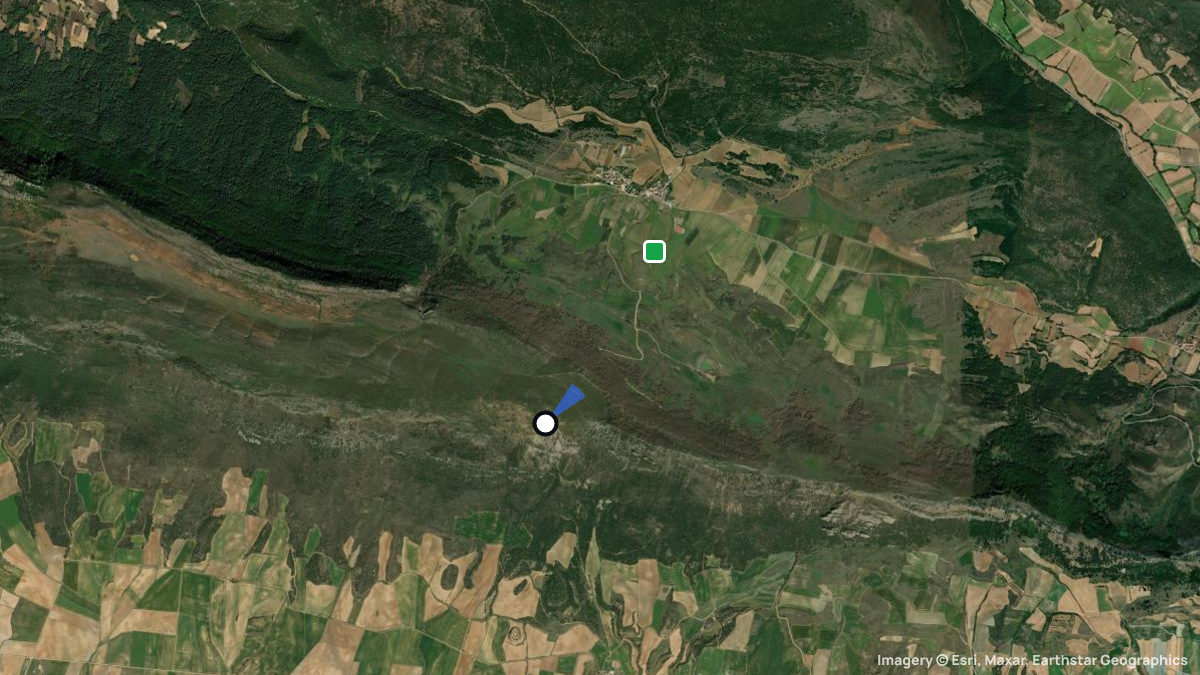 Satellitenkarte von Barcia de los Montes mit Start- und Landeplätzen