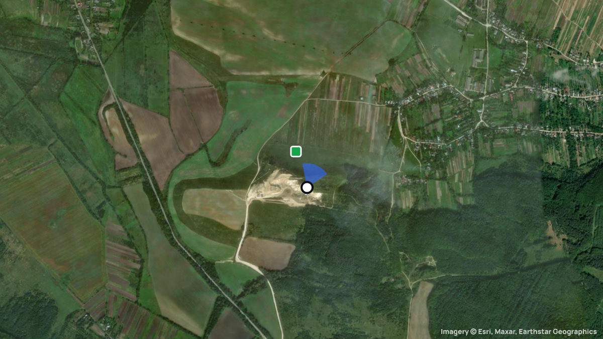 Satellite map of Shopki with its launches and landings