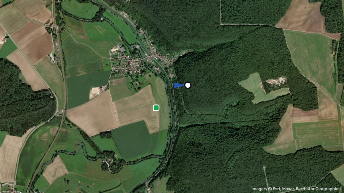 Satellitenkarte von Vouecourt mit Start- und Landeplätzen