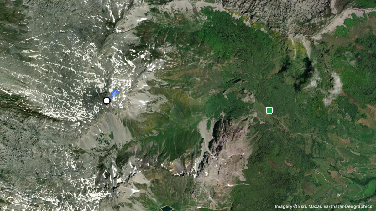 Satellitenkarte von Pic D'Anie mit Start- und Landeplätzen