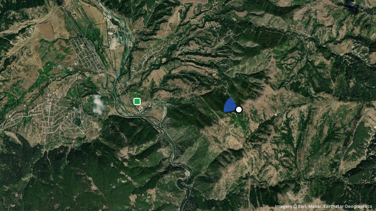 Satellite map of Brejani with its launches and landings