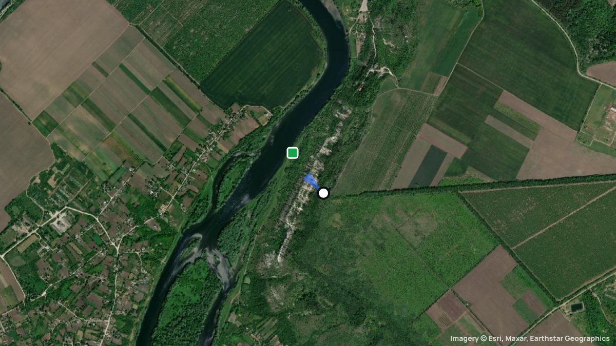 Satellitenkarte von Kreminne mit Start- und Landeplätzen