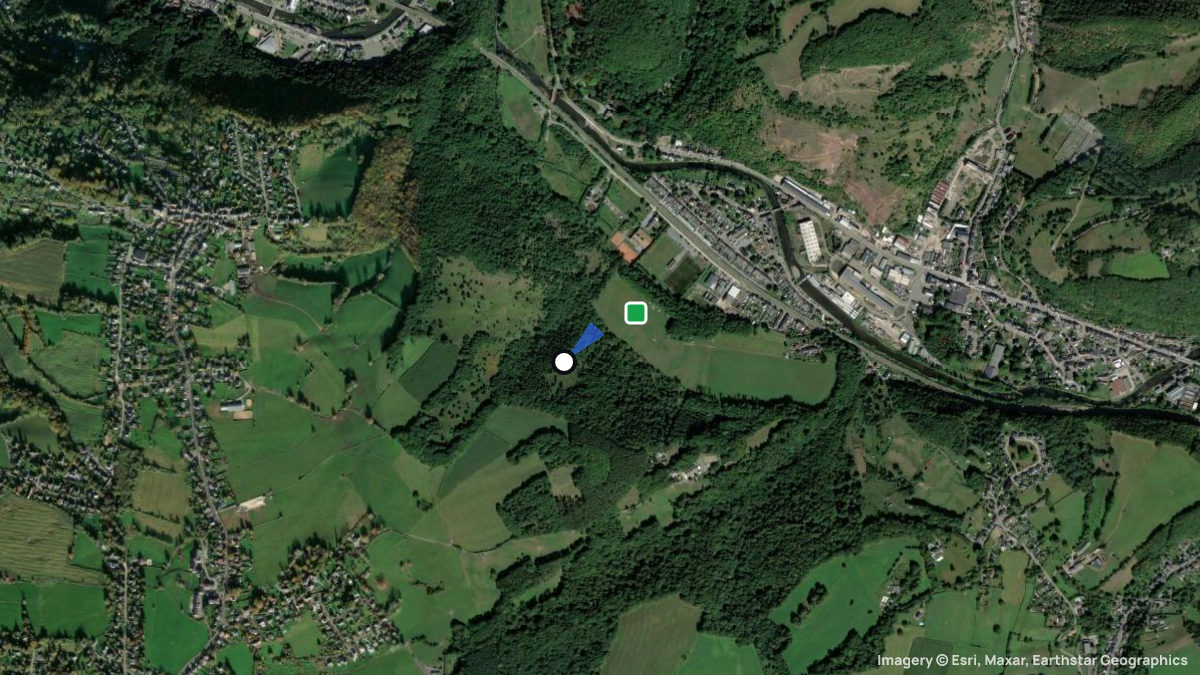 Satellite map of Prayon with its launches and landings