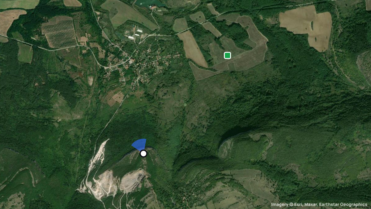 Satellite map of Skalsko with its launches and landings