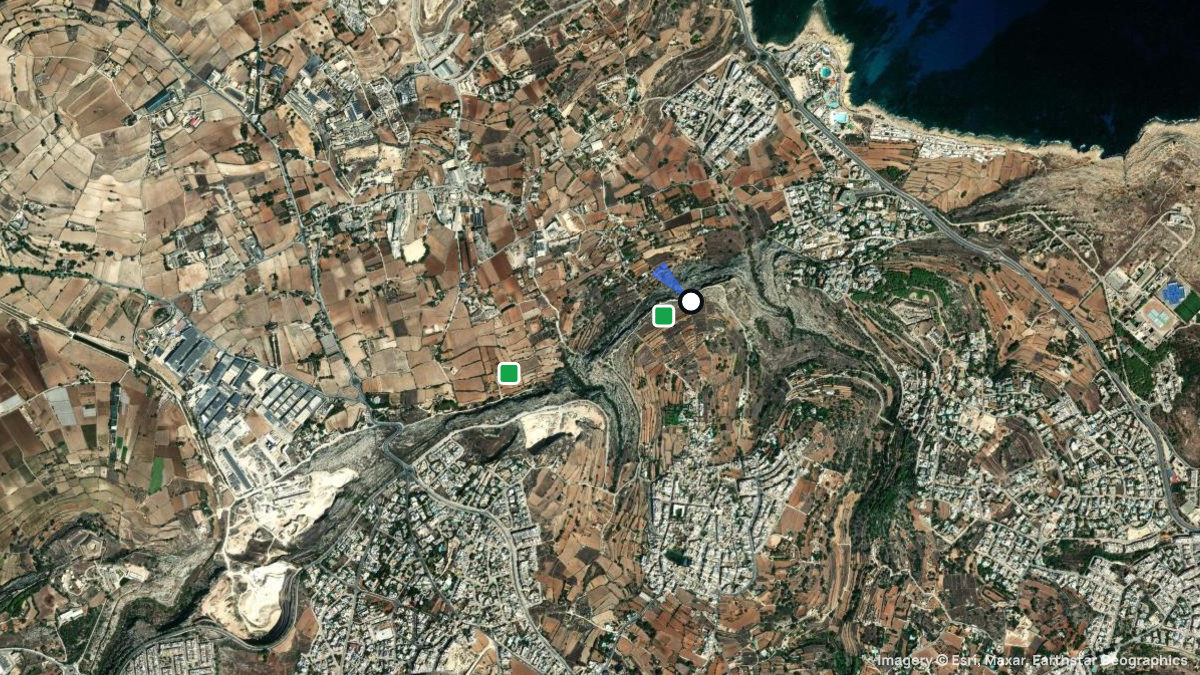 Satellite map of Gargur with its launches and landings