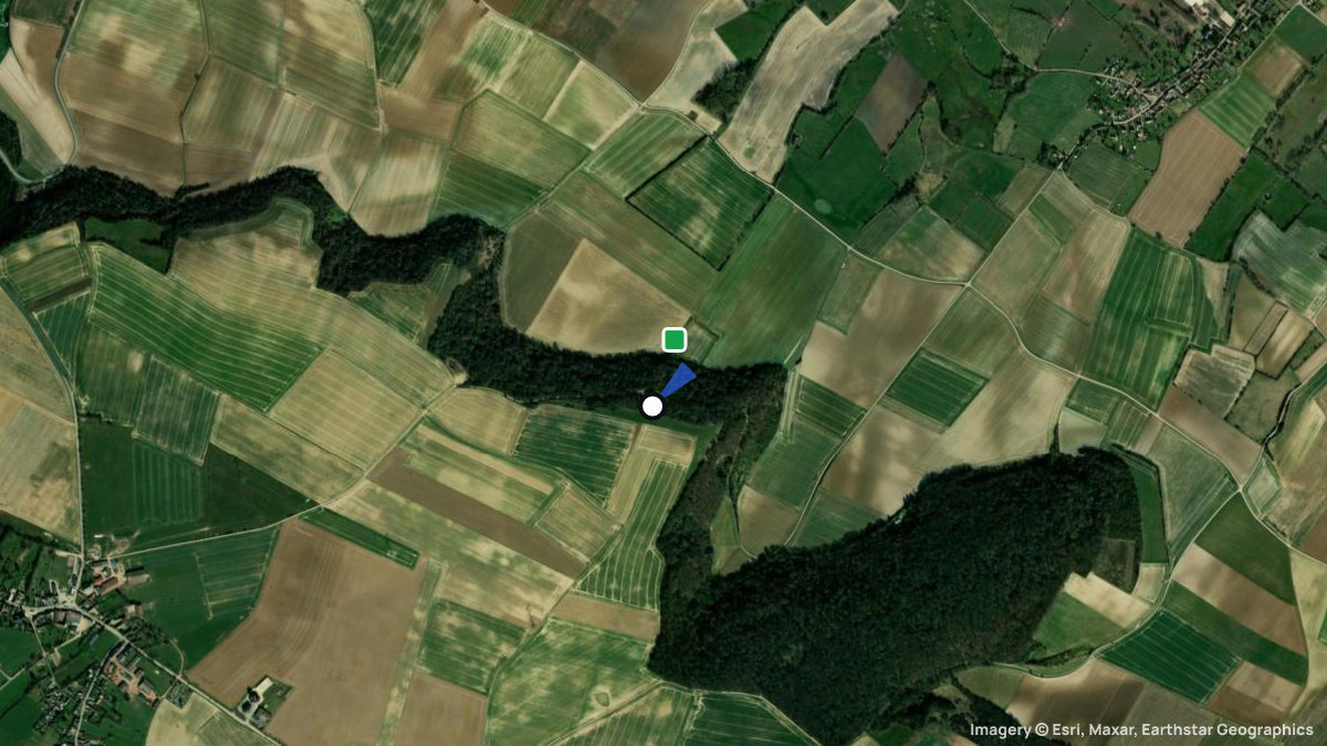 Satellite map of Le Grand Larris with its launches and landings