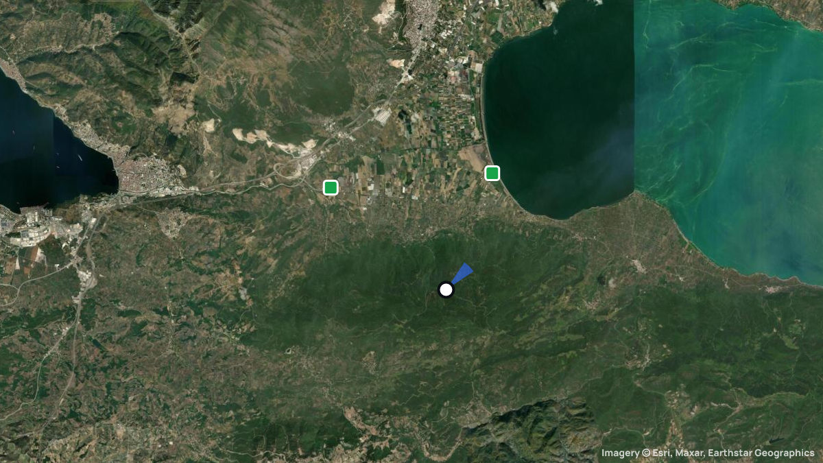 Satellite map of Gürle with its launches and landings