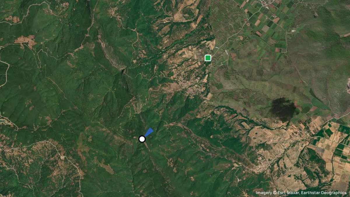Satellitenkarte von Agios Georgios mit Start- und Landeplätzen