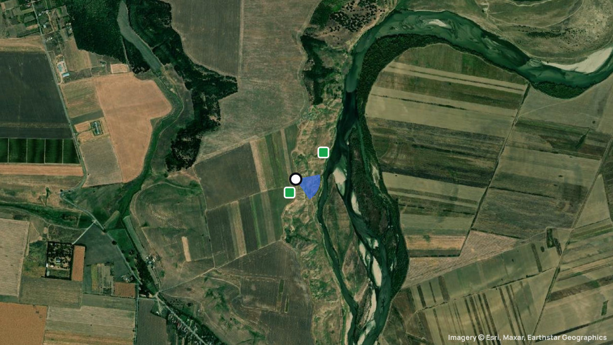 Satellitenkarte von Padea mit Start- und Landeplätzen