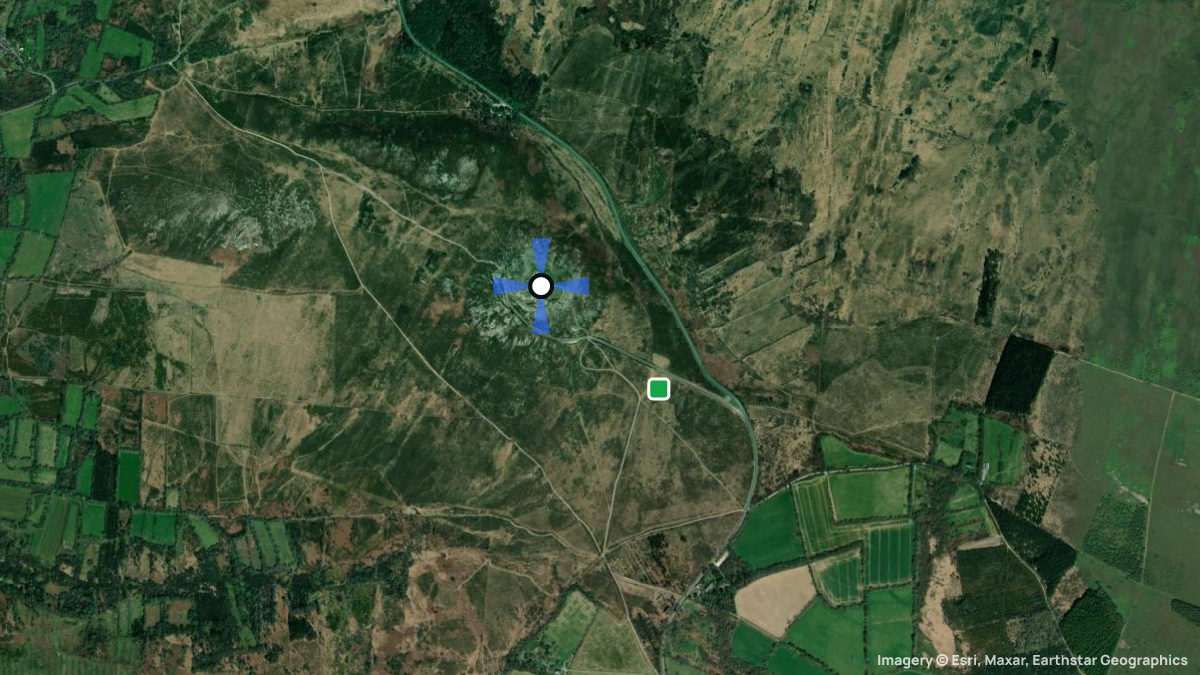Satellitenkarte von Montagne St-Michel mit Start- und Landeplätzen