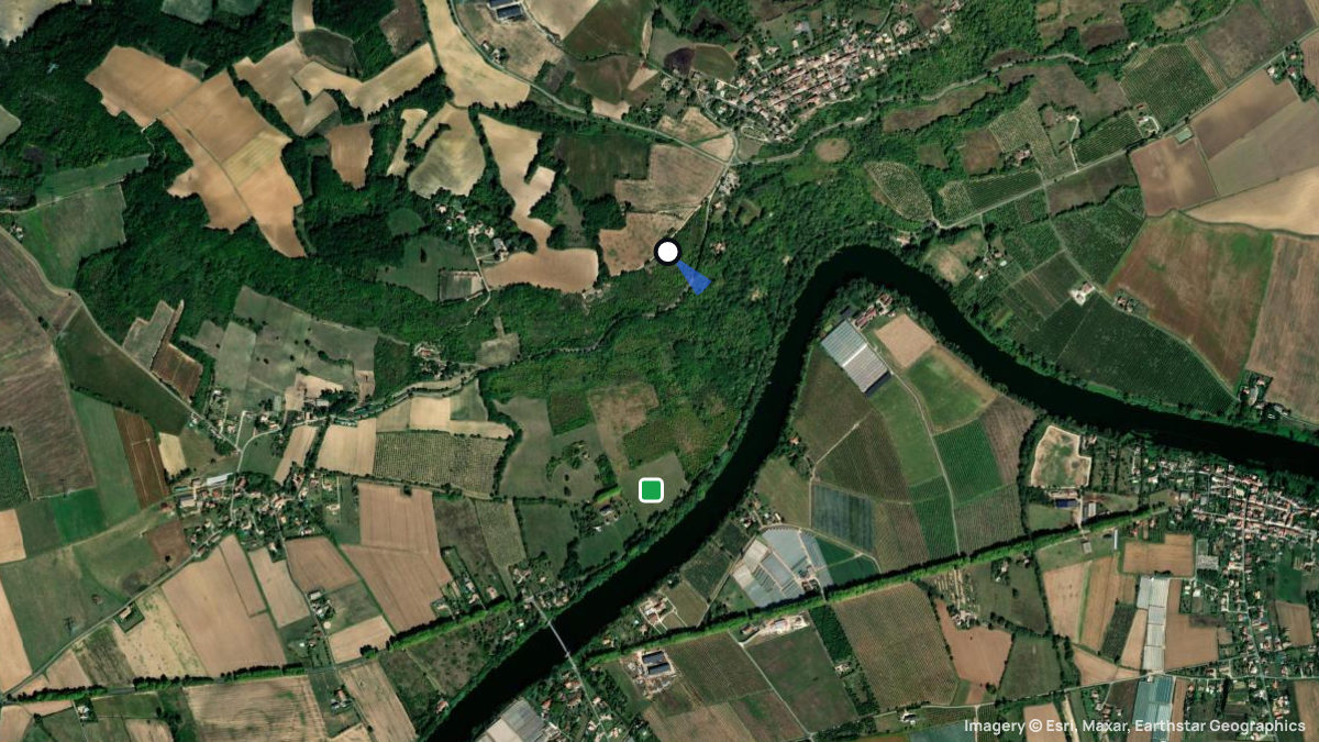 Satellitenkarte von Laparade mit Start- und Landeplätzen
