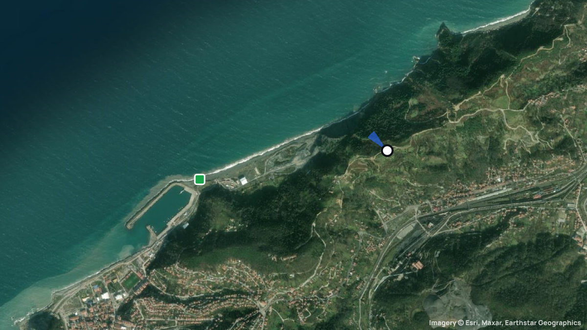 Satellite map of Catalagzi with its launches and landings