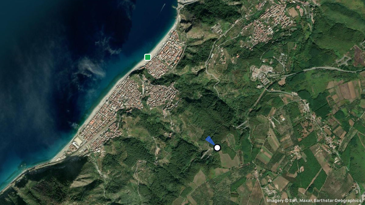 Satellite map of Bagnara with its launches and landings