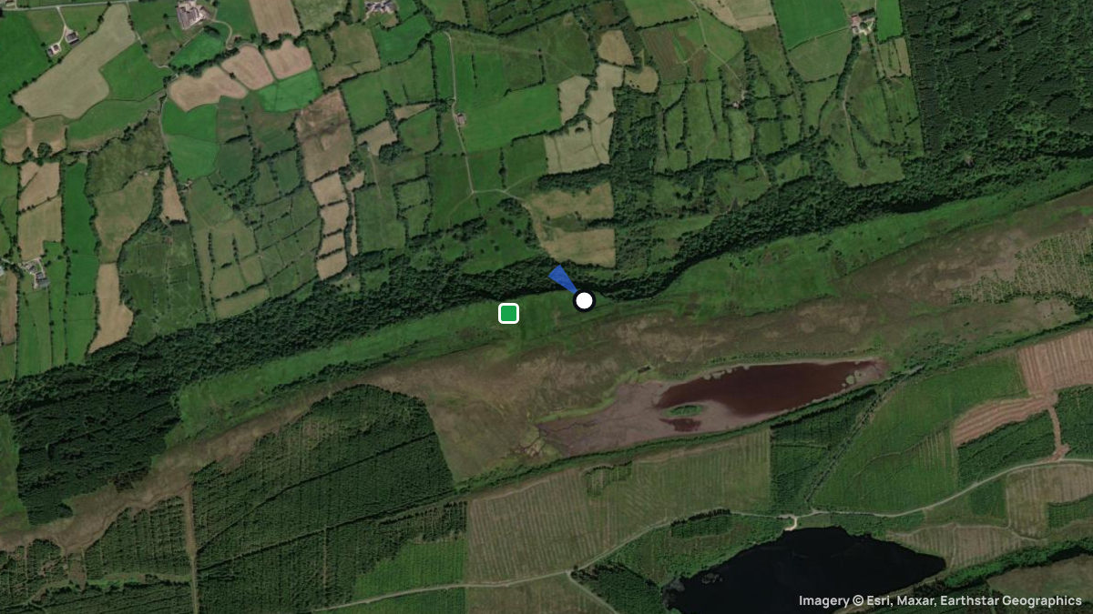 Satellitenkarte von Lough Navar mit Start- und Landeplätzen