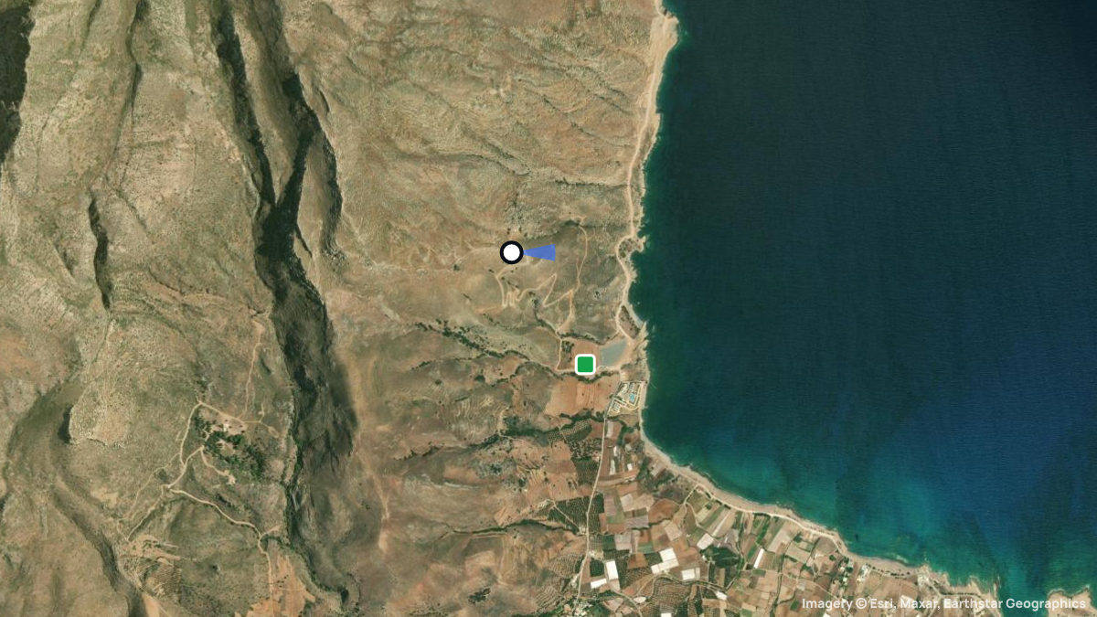 Satellitenkarte von Balos mit Start- und Landeplätzen