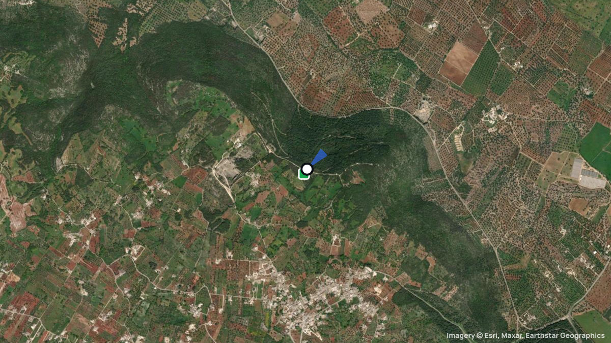 Satellite map of Monte Pizzuto with its launches and landings