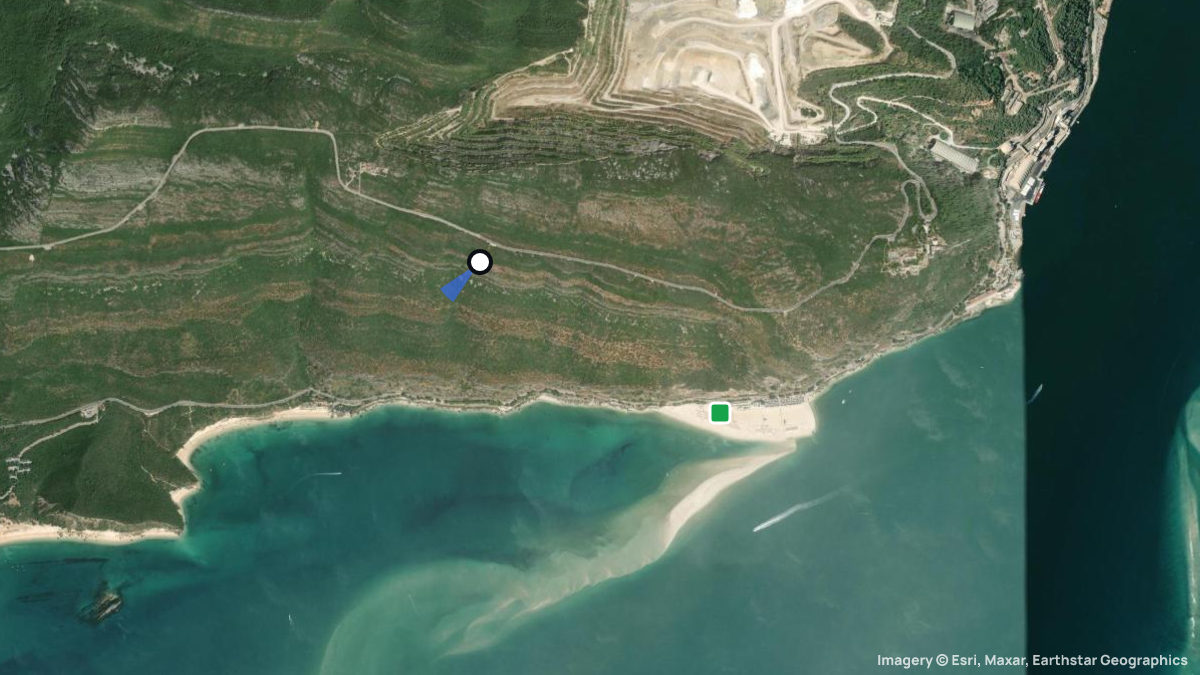 Satellite map of Figuerinha with its launches and landings