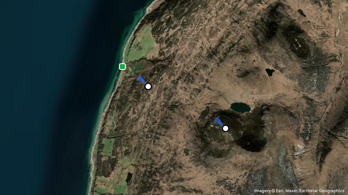 Satellite map of Thunderguy with its launches and landings