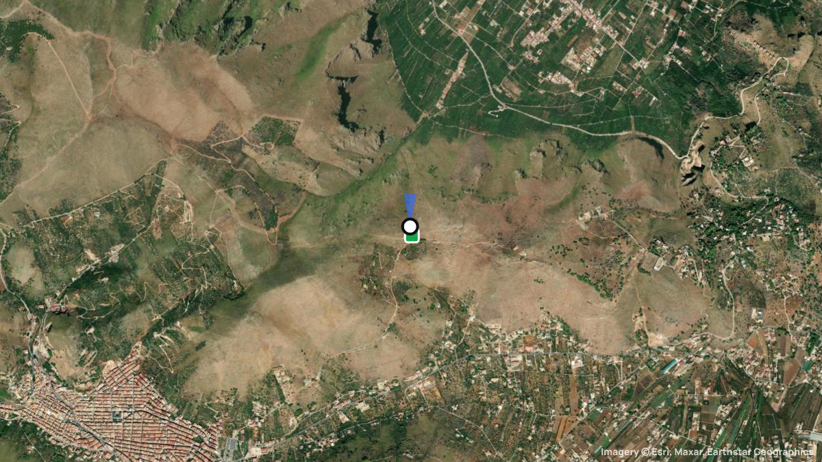 Satellite map of Monte Griffone with its launches and landings