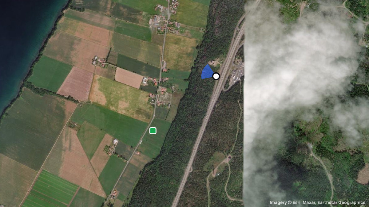 Satellitenkarte von Brahehus Castle mit Start- und Landeplätzen