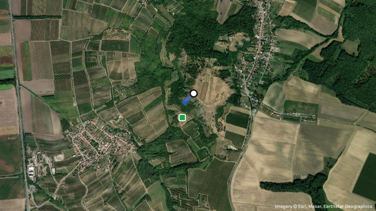 Satellite map of Stolova hora with its launches and landings