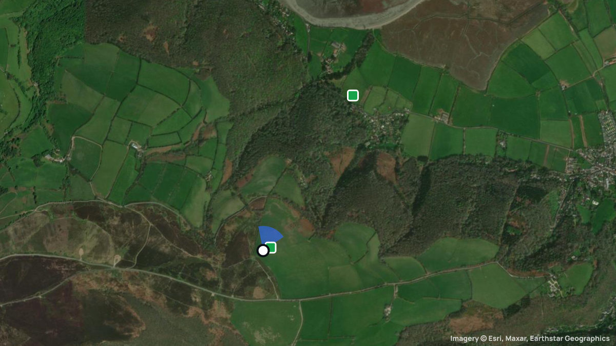 Satellite map of Porlock Hill with its launches and landings