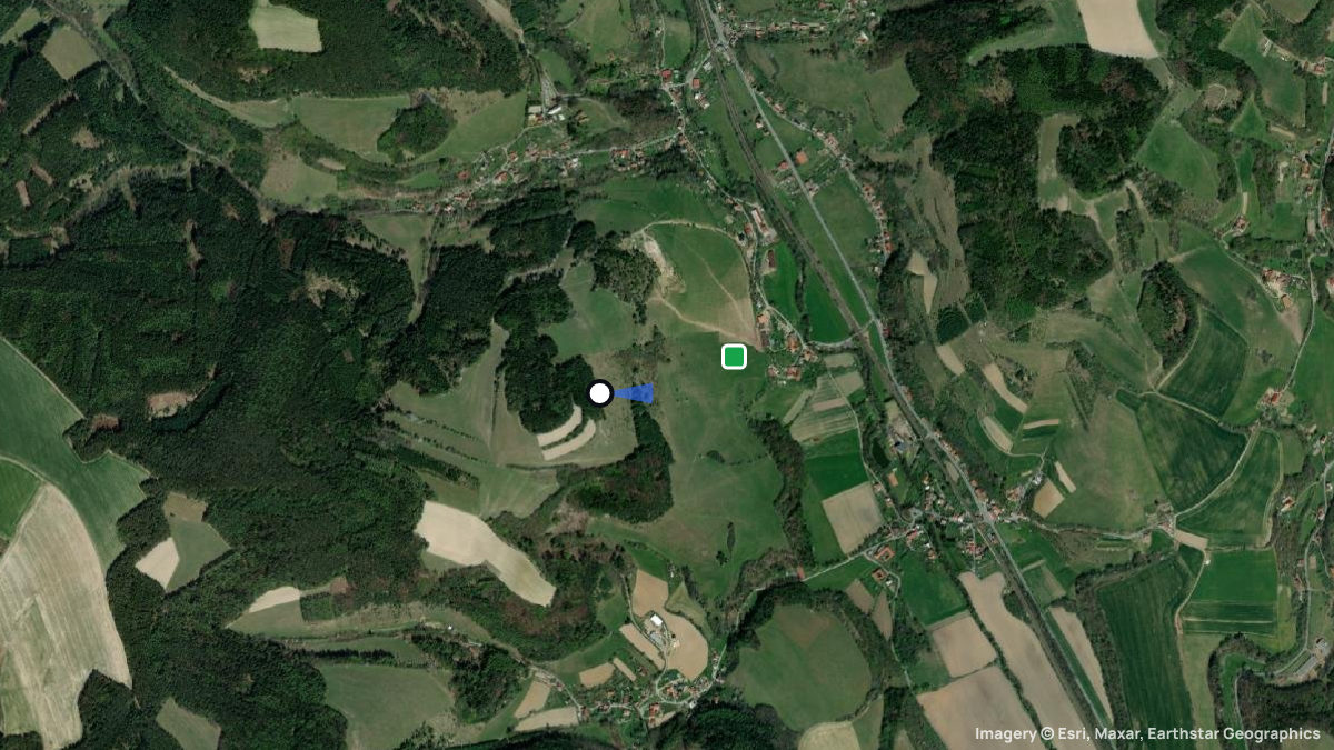 Satellite map of Letovice with its launches and landings