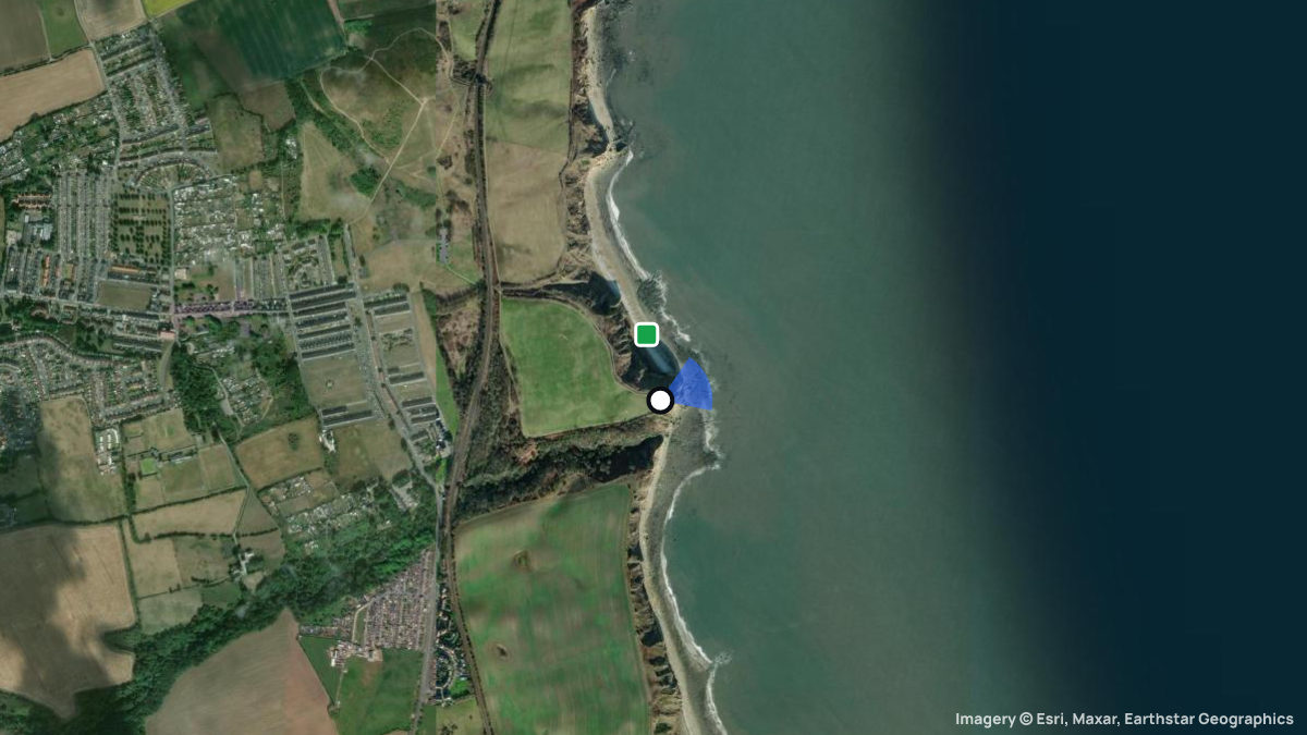 Satellite map of Easington with its launches and landings