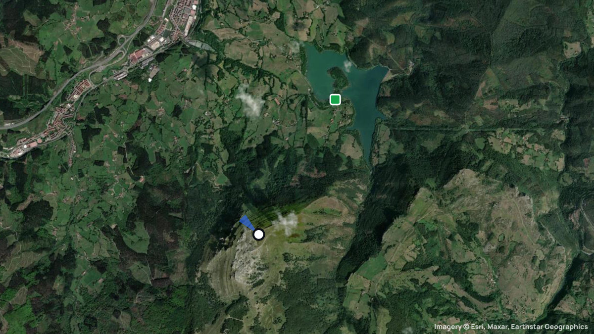 Satellitenkarte von Goroeta mit Start- und Landeplätzen