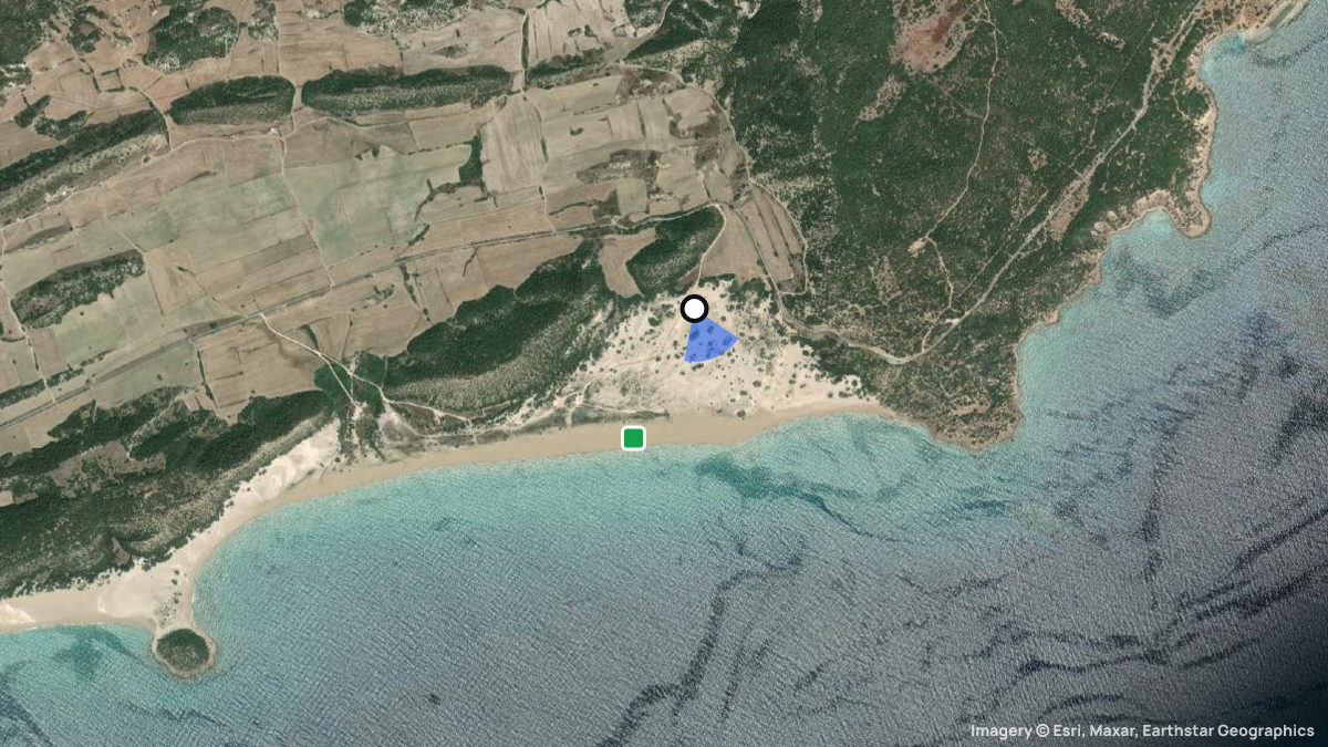 Satellitenkarte von Golden Beach mit Start- und Landeplätzen