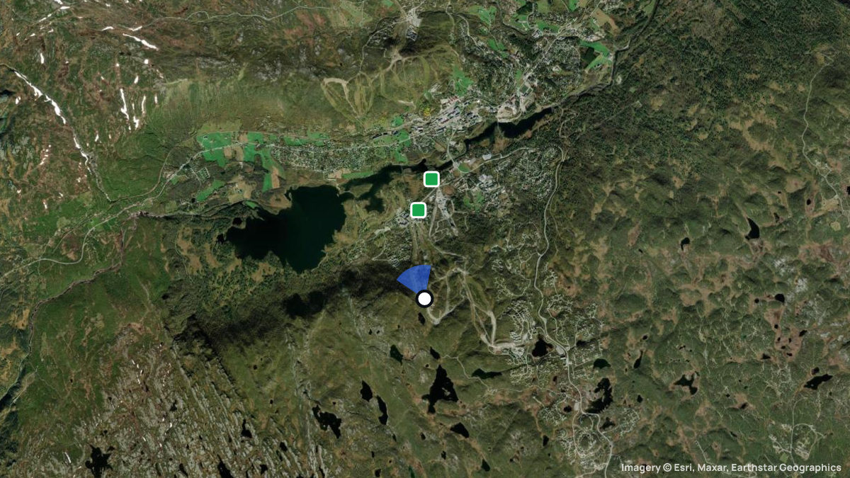 Satellite map of Geilo with its launches and landings