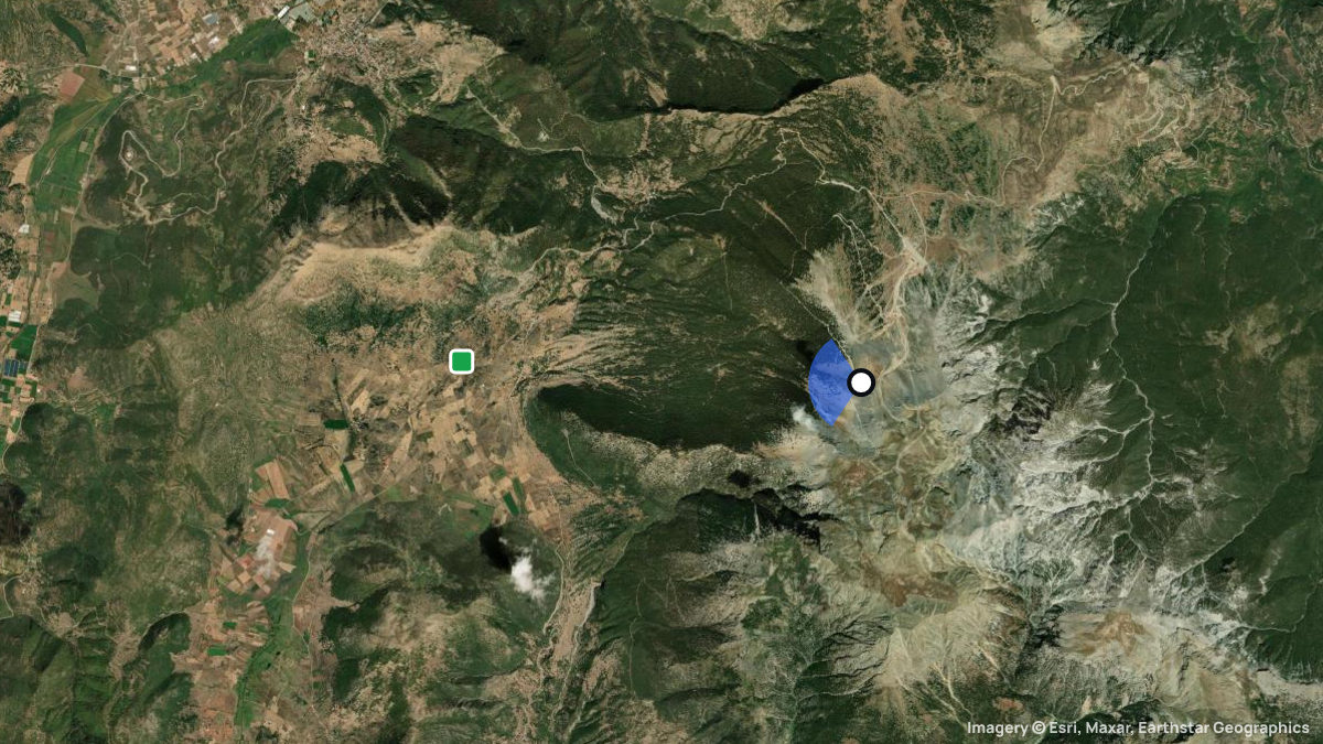 Satellite map of Katafigio with its launches and landings