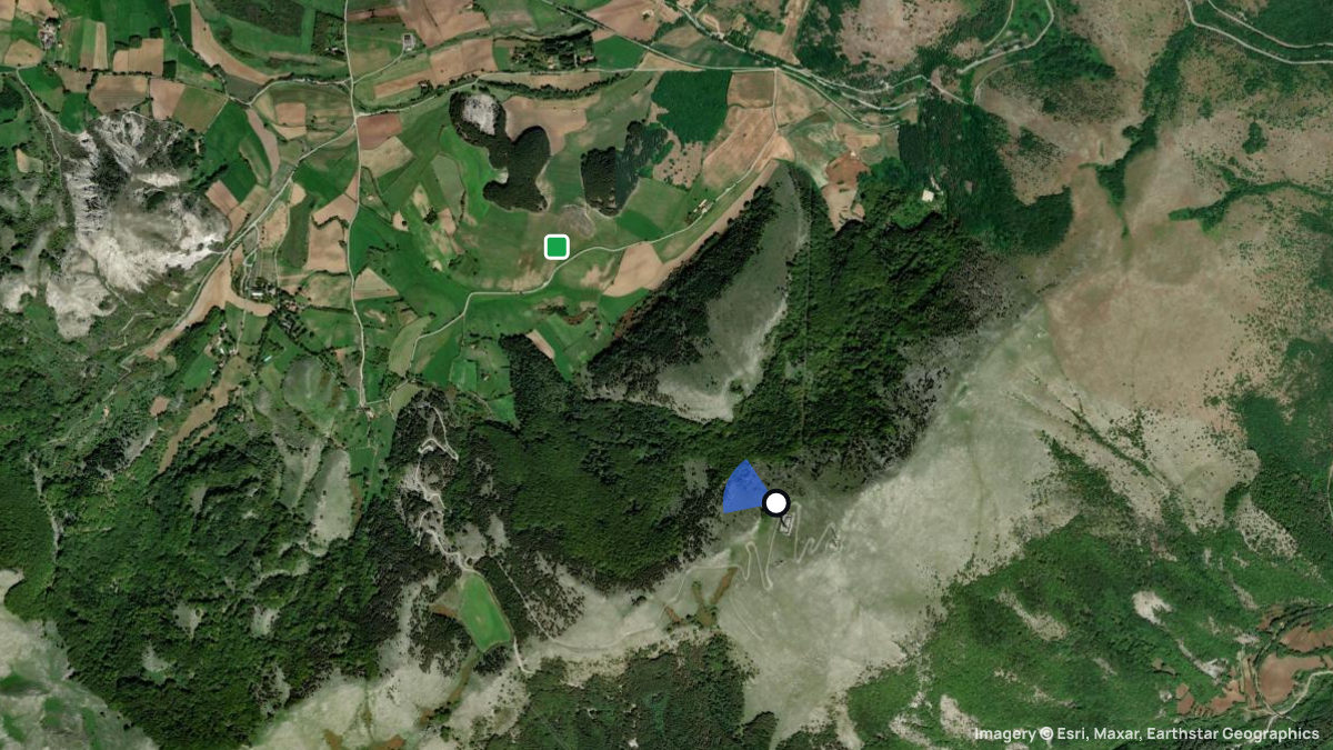 Satellitenkarte von Campotenese mit Start- und Landeplätzen