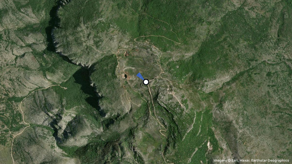 Satellite map of Promina with its launches and landings