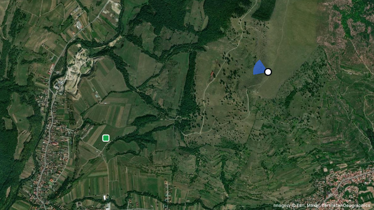 Satellite map of Bradesti with its launches and landings