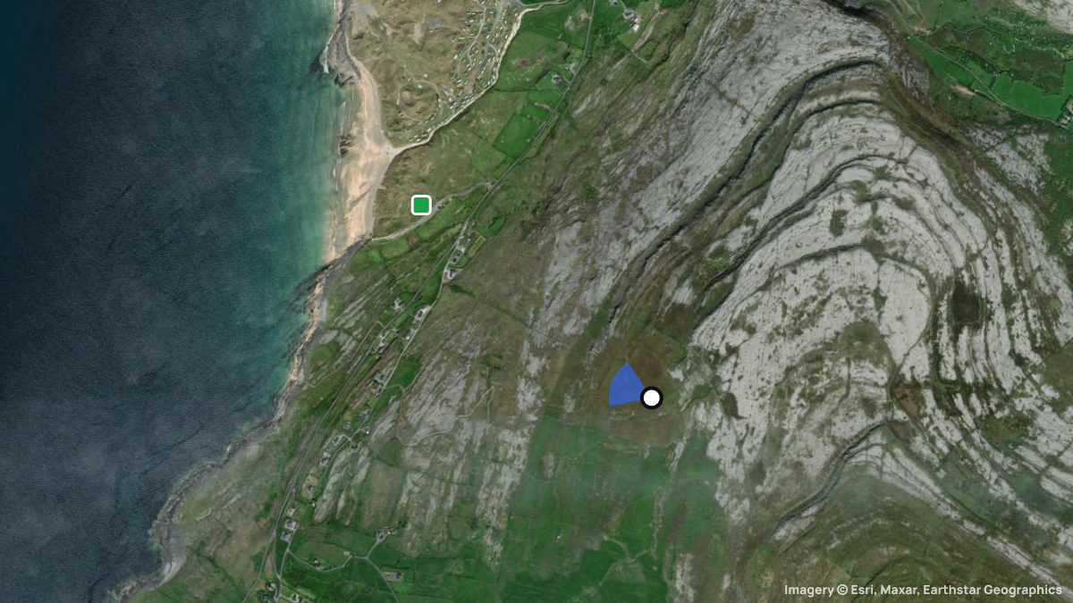 Satellite map of Fanore with its launches and landings